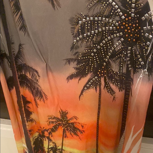 Tropical Sunset Dress with Scoop Neck - Picture 3 of 5